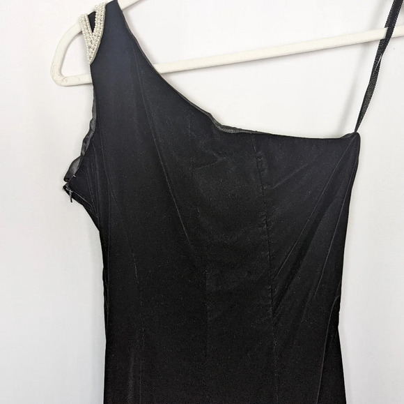 Vintage 90s JESSICA McCLINTOCK sz. 9/10 Gunne Sax Velvet Party Mini DRESS Beaded - Picture 9 of 12